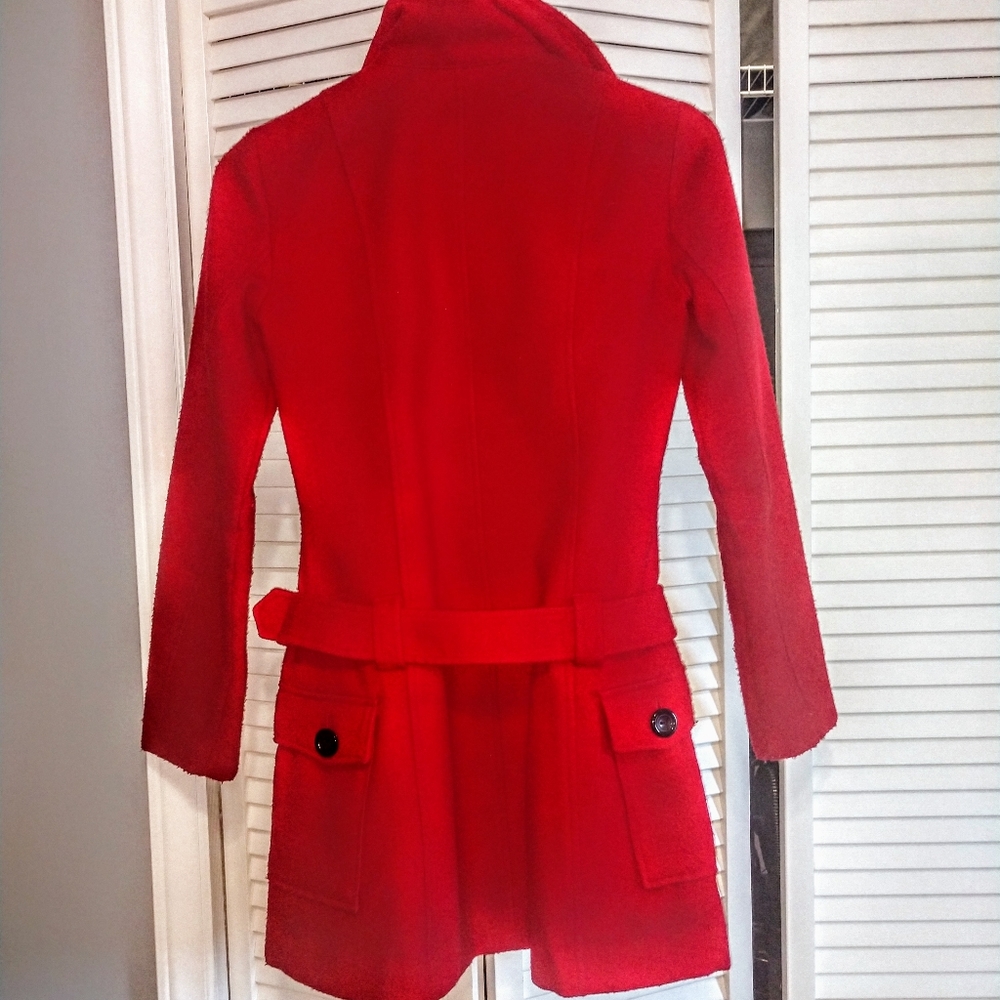 Red, Double-breasted Peacoat